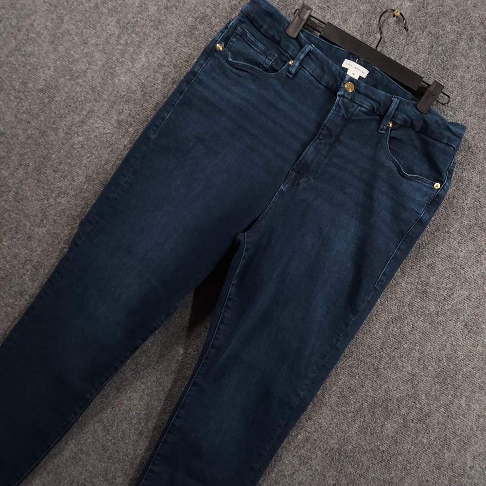 Good American Jeans Womens 18 Blue Dark Wash Skinny Slim Fit Stretch Denim Pants